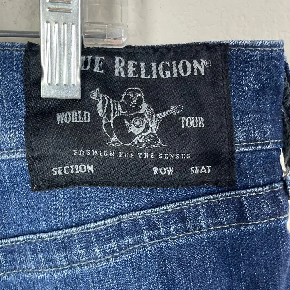True Religion Men's Geno Relaxed Slim Blue Denim Jeans 36